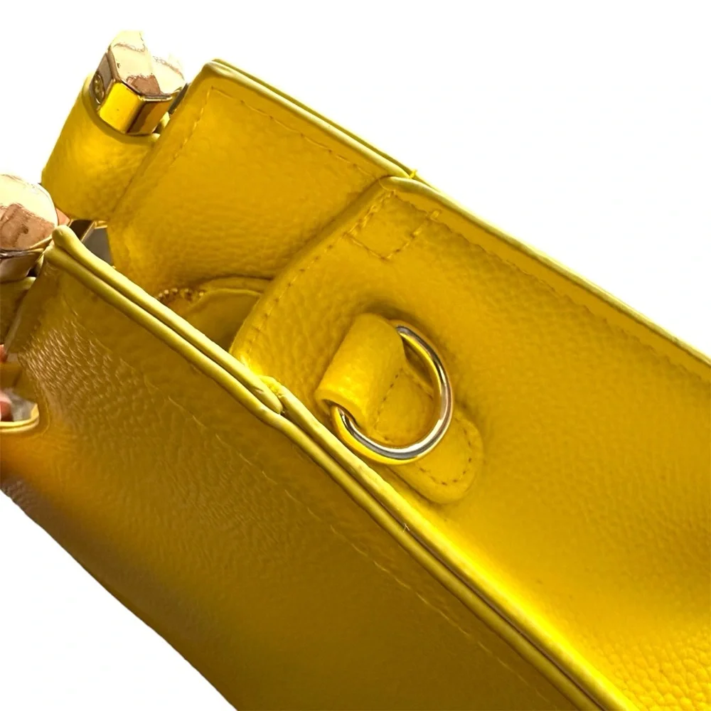 Bebe Erika Mini Shopper Hand Bag Bright Yellow With Drop Handle Barbiecore - Picture 5 of 13